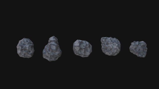 Asteroids 3D Model .c4d .max .obj .3ds .fbx .stl .blend 