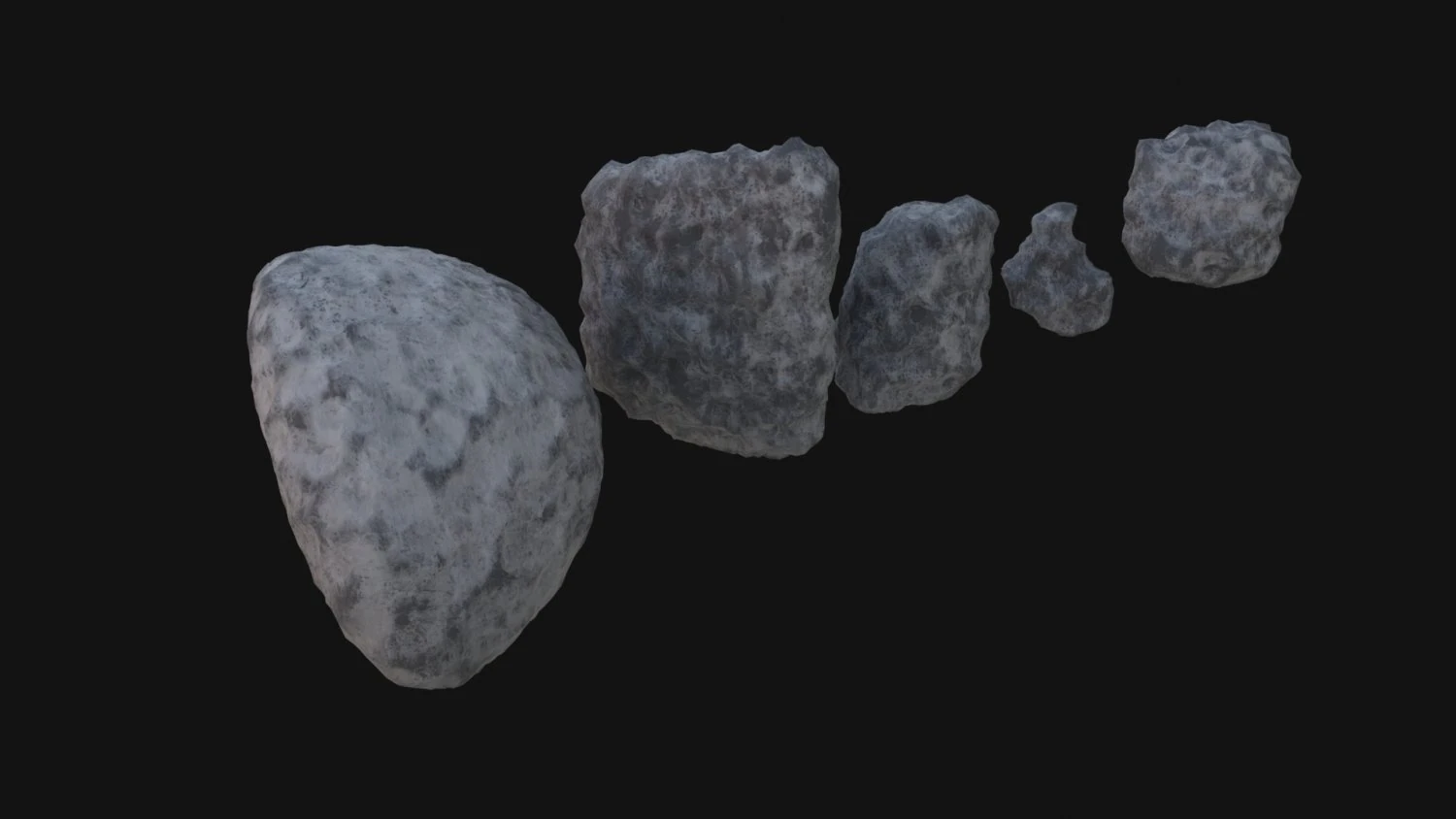 Asteroids 3D Model .c4d .max .obj .3ds .fbx .stl .blend 