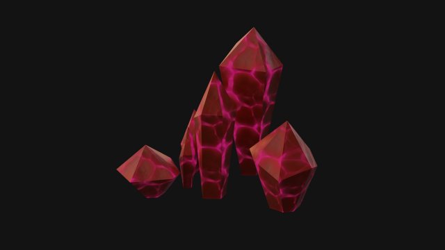 Red Crystals 3D Модель .c4d .max .obj .3ds .fbx .stl .blend 