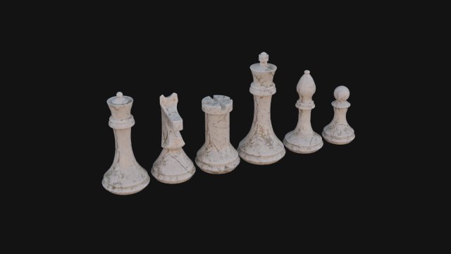 Chess Pieces 3D Model .c4d .max .obj .3ds .fbx .stl .blend