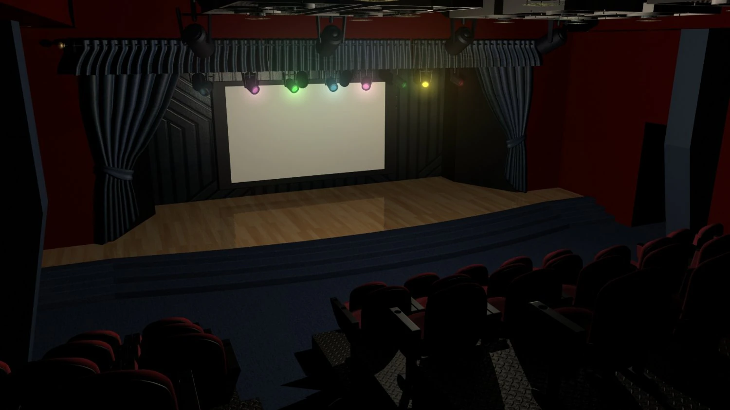 Theater Auditorium 3D Model .c4d .max .obj .3ds .fbx .stl .blend 