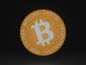 Little Bitcoin Emblem 3D Model
