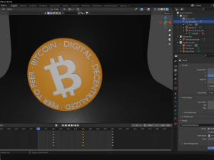 Little Bitcoin Emblem 3D Model