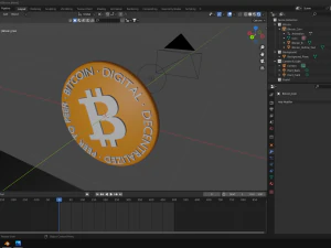 Little Bitcoin Emblem 3D Model