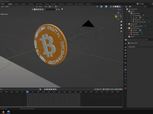 Little Bitcoin Emblem 3D Model