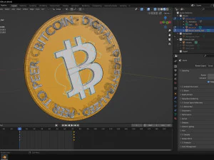 Little Bitcoin Emblem 3D Model