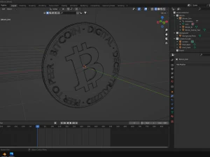 Little Bitcoin Emblem 3D Model