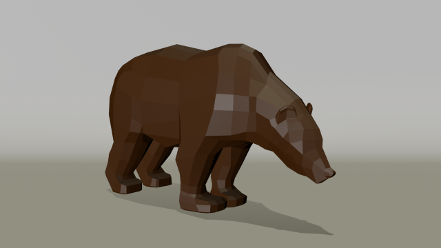 Low poly bear 3D Model .c4d .max .obj .3ds .fbx .stl .blend 