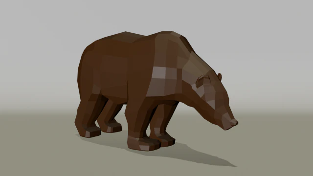 Orso poli basso Modello 3D .c4d .max .obj .3ds .fbx .stl .blend 