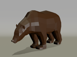 Low poly bear 3D Model