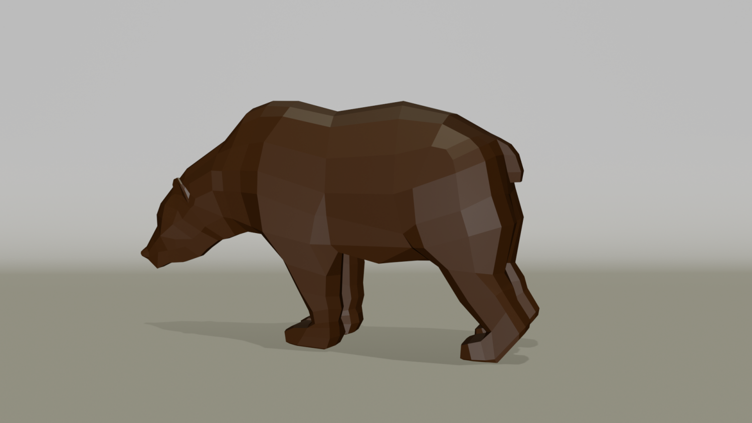 Low Poly Grizzly Bear in Blender 2.91 