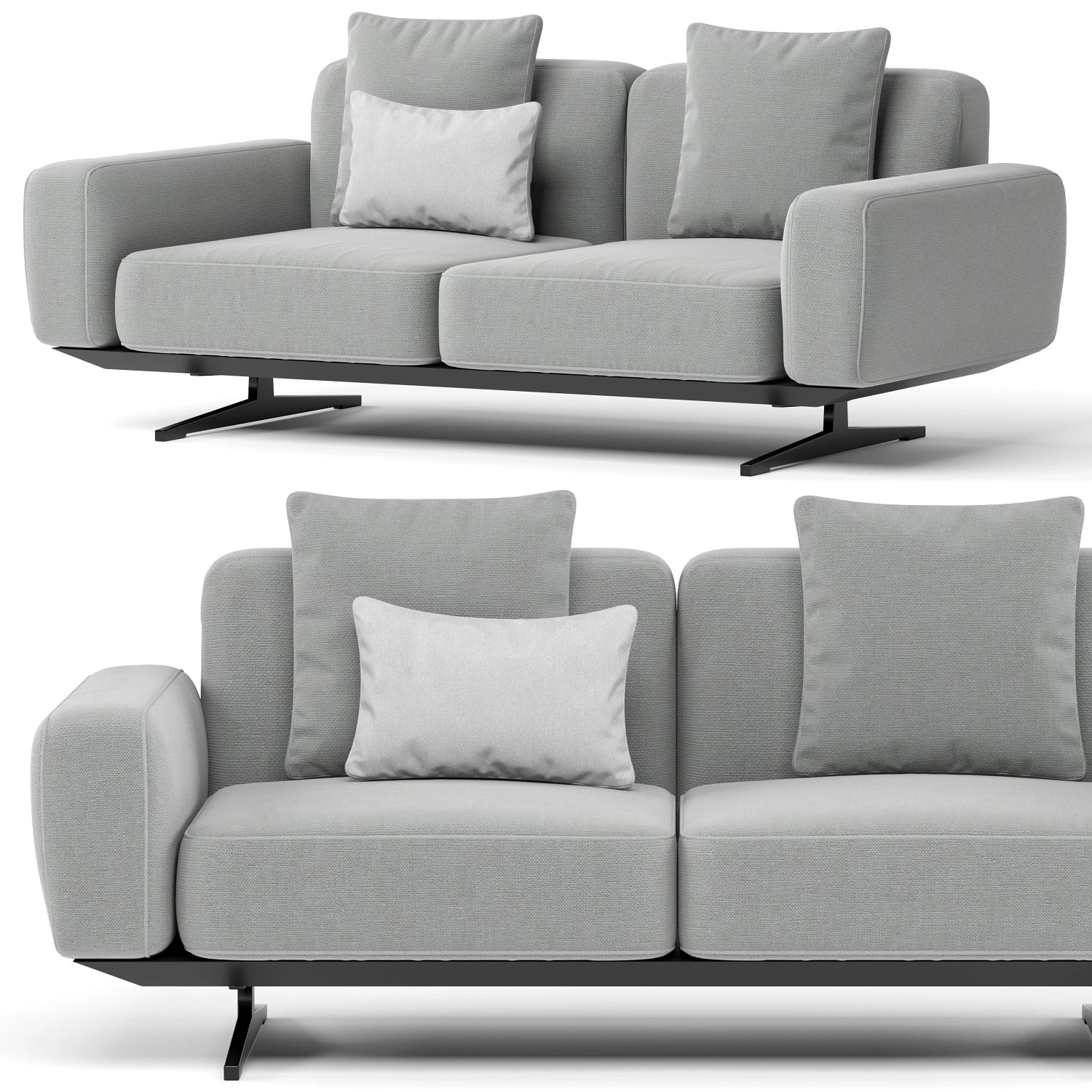 Flexform Soft Dream two seater 3D Model .c4d .max .obj .3ds .fbx .stl .blend