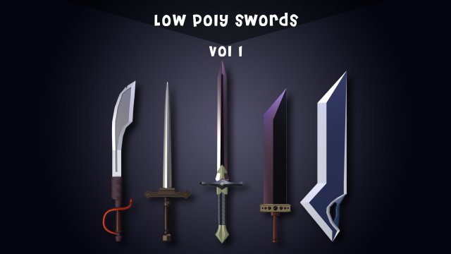 Low poly Swords Vol1 3D Model .c4d .max .obj .3ds .fbx .stl .blend 