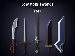 Низькополігональні мечі том 1 3D Модель