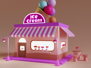 Low poly Ice cream shop 3D-Modell