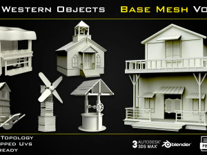 70 Malla base de objetos occidentales - Vol 06 Modelo 3D