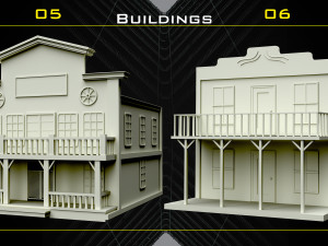 70 Western Object Base Mesh - Vol 06 3D Модель