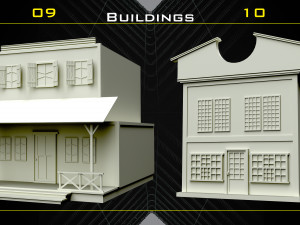 70 Western Object Base Mesh - Vol 06 3D Модель