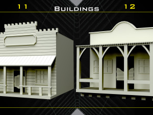 70 Western Object Base Mesh - Vol 06 3D Модель