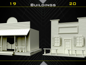 70 Western Object Base Mesh - Vol 06 3D Модель