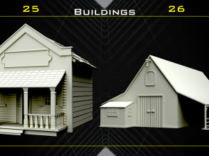 70 Western Object Base Mesh - Vol 06 3D Модель