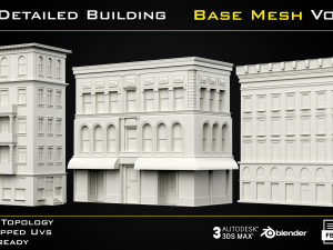 30 Detailed Building Base Mesh - Vol 07 Modelo 3D