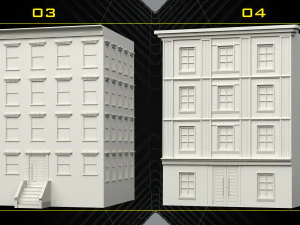 30 Detailed Building Base Mesh - Vol 07 3D Model