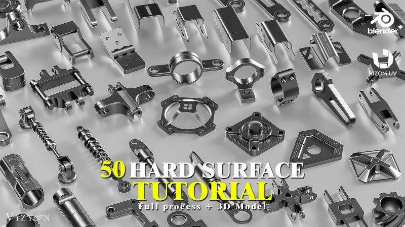 50 Hard surface kitbash 3D-Modell .c4d .max .obj .3ds .fbx .stl .blend 