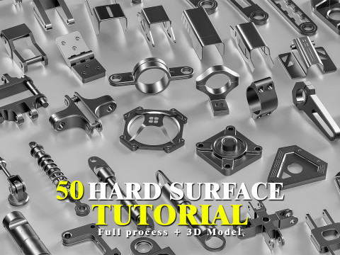50 Hard surface kitbash Model 3D