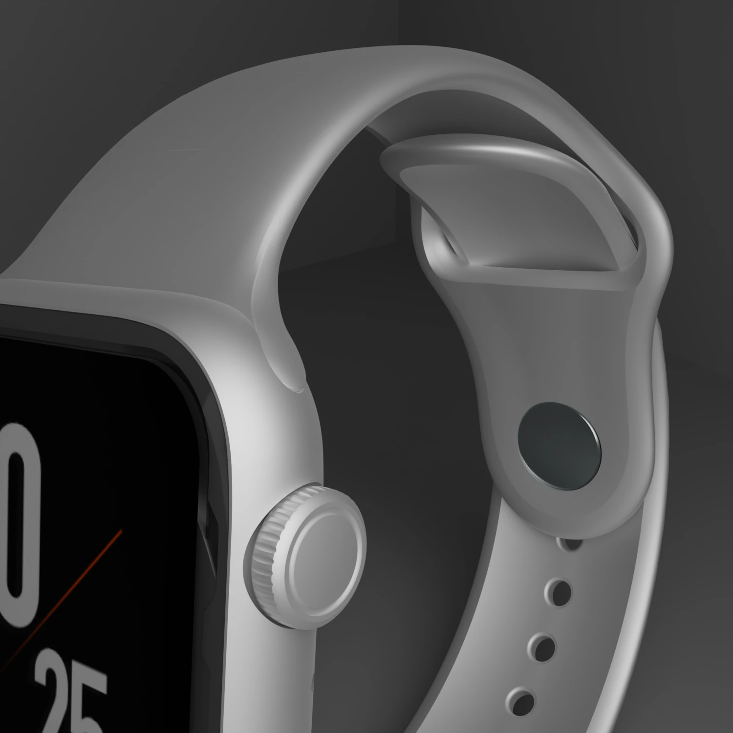 Apple Watch with Smart Watch Rubber Strap 3D Model .c4d .max .obj .3ds .fbx .stl .blend