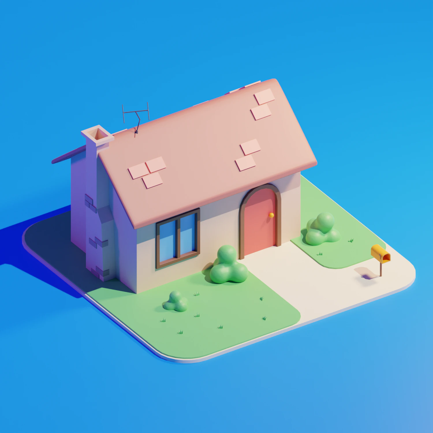 Cartoon house 3D Model .c4d .max .obj .3ds .fbx .stl .blend 