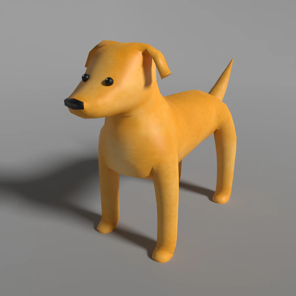 Cute lowpoly dog 3D Model .c4d .max .obj .3ds .fbx .stl .blend