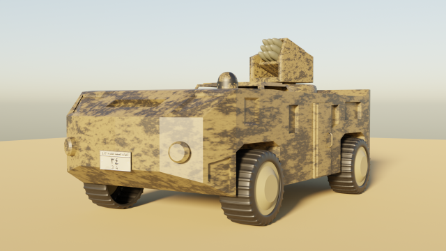Qatar Army Tank 3D Model .c4d .max .obj .3ds .fbx .stl .blend