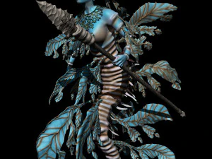 Drag&atilde;o Marinho Folhado Sereia Guerreira Modelo 3D