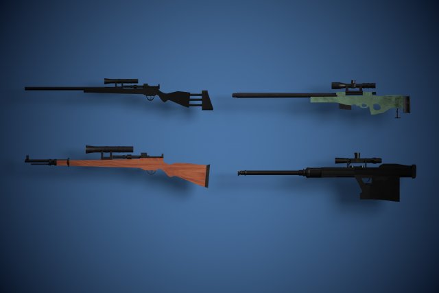 3D Lowpoly Snipers 3D-Modell .c4d .max .obj .3ds .fbx .stl .blend 