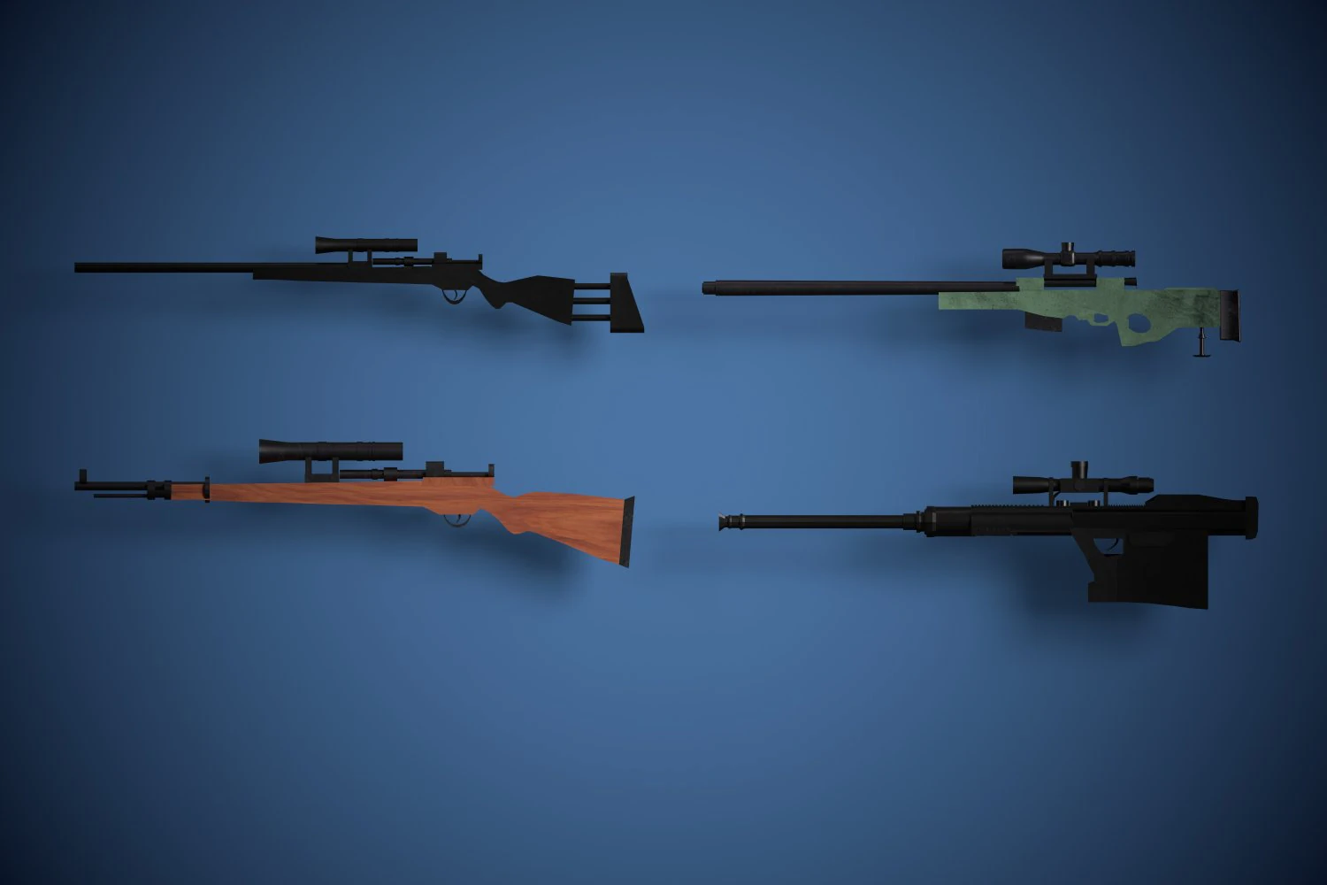 3D Lowpoly Snipers 3D Model .c4d .max .obj .3ds .fbx .stl .blend 