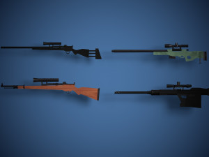 3D Lowpoly Snipers 3D Model
