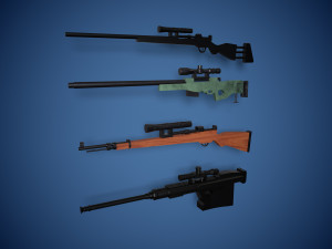 3D Lowpoly Snipers 3D-Modell