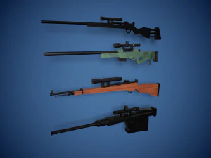 3D Lowpoly Snipers 3D Model