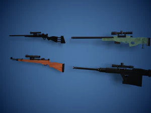 3D Lowpoly Snipers 3D Model