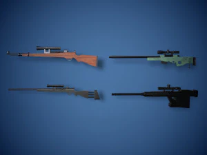 3D Lowpoly Snipers 3D Model