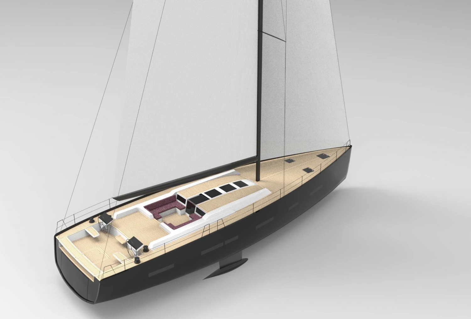 63ft sailing yacht 3D Model .c4d .max .obj .3ds .fbx .stl .blend 