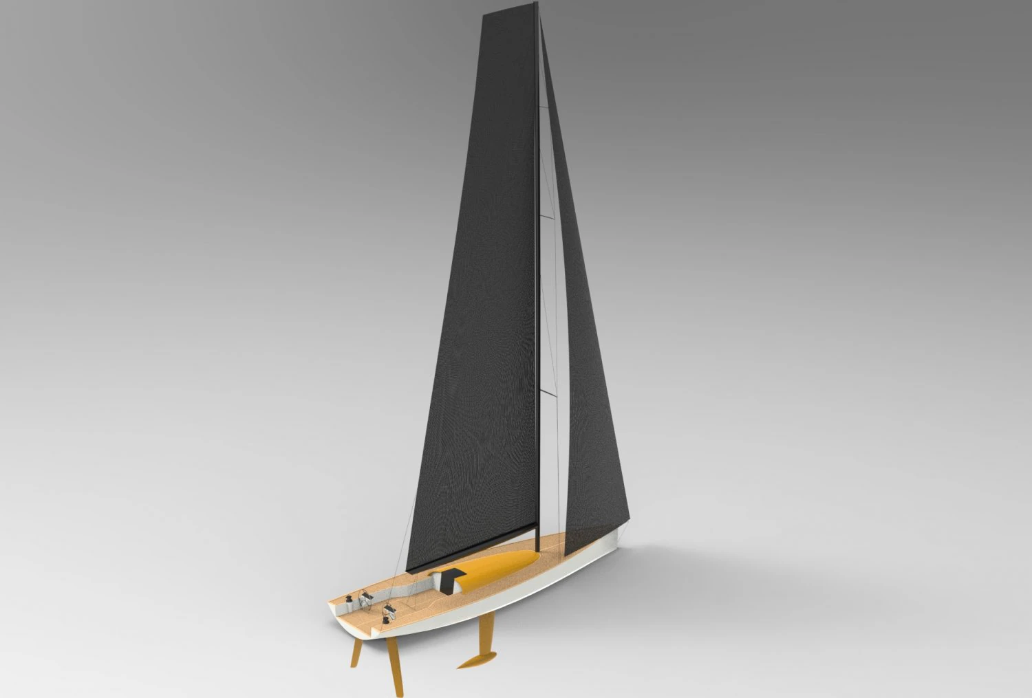 Yate de vela de 15 m por día Modelo 3D .c4d .max .obj .3ds .fbx .stl .blend
