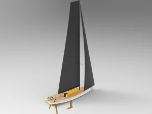Yate de vela de 15 m por d&iacute;a Modelo 3D