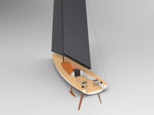 Yate de vela de 15 m por d&iacute;a Modelo 3D