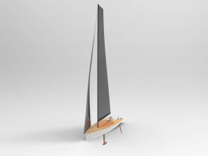 Yate de vela de 15 m por d&iacute;a Modelo 3D