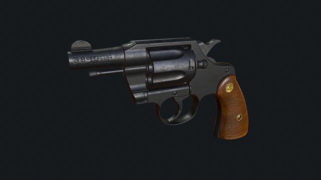 Colt Official Police 2 Low-poly PBR Low-poly Modelo 3D .c4d .max .obj .3ds .fbx .stl .blend 