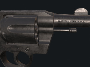 Colt Official Police 2 Low-poly PBR Low-poly Modelo 3D