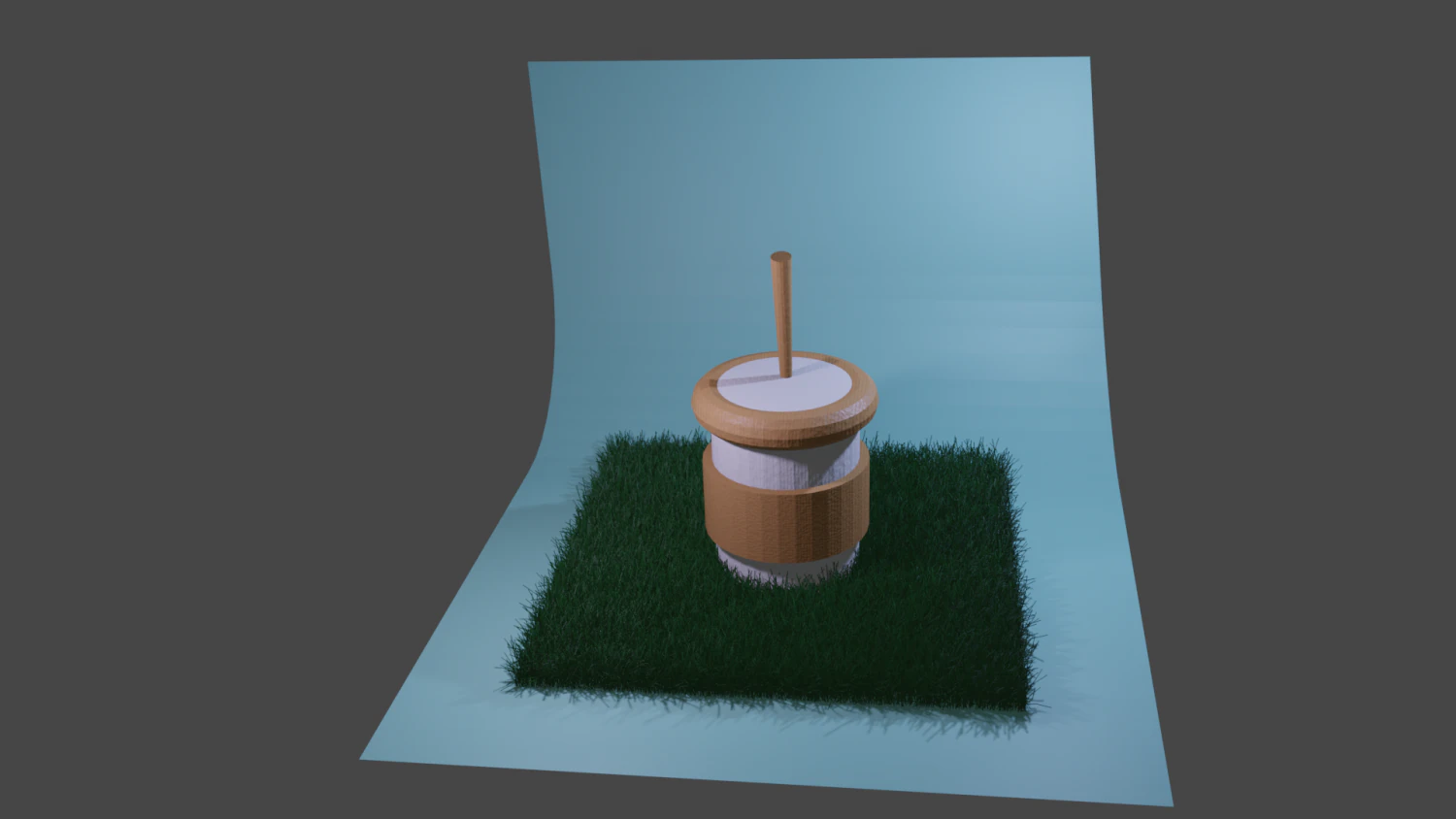 Cup on the grass 3D Model .c4d .max .obj .3ds .fbx .stl .blend 
