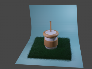 Cup on the grass 3D 模型